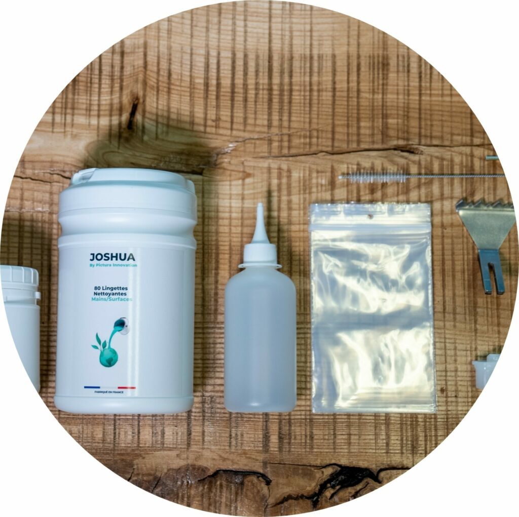 Das komplette Rol'ink-Set mit Markierungszubehör